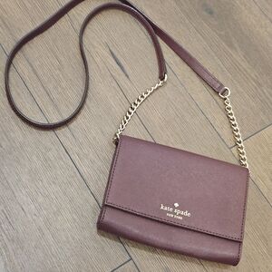 Kate Spade Burgundy Crossbody Bag - Like New